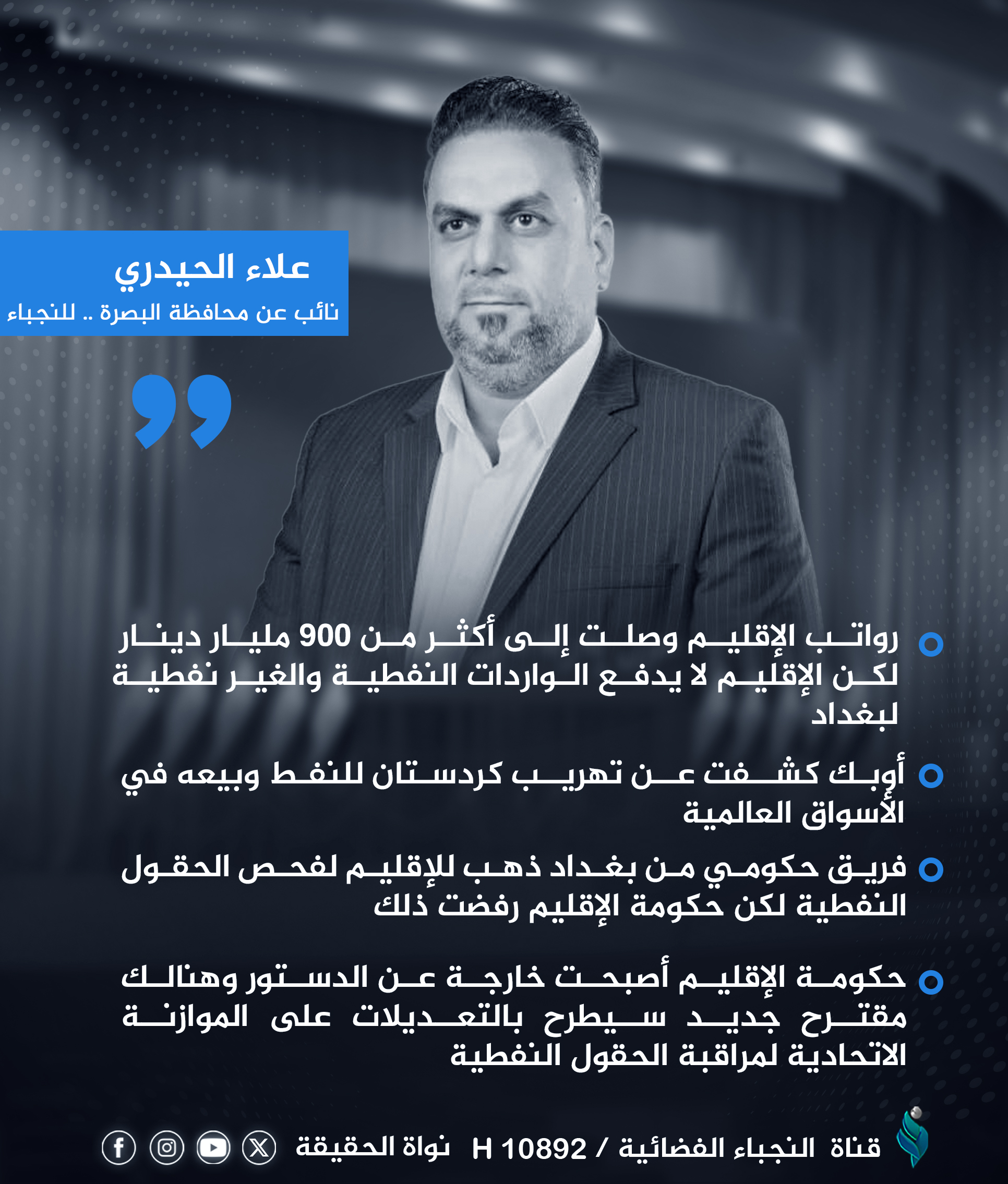 النائب علاء الحيدري “للنجباء”