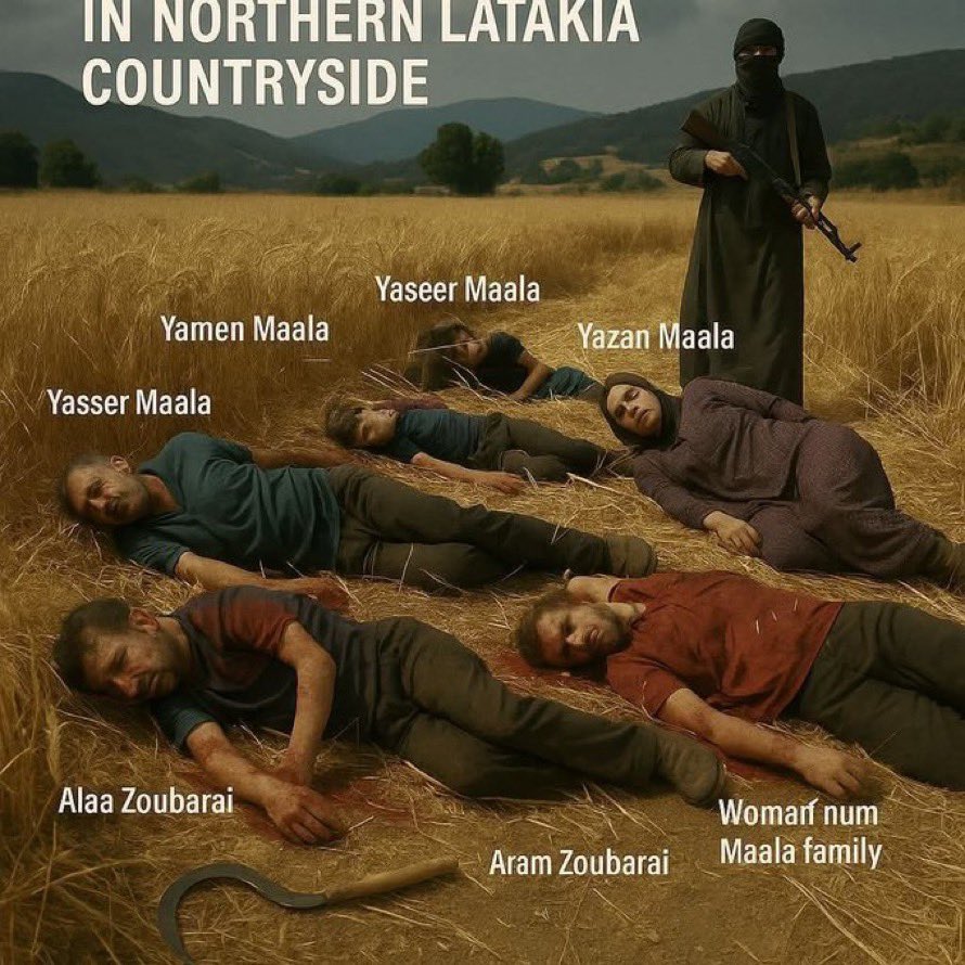 مجزرة في ريف اللاذقية تسفر عن مقتل 7 مدنيين واتهامات للأمن العام بالتواطؤ مجزرة في ريف اللاذقية تسفر عن مقتل 7 مدنيين واتهامات للأمن العام بالتواطؤ