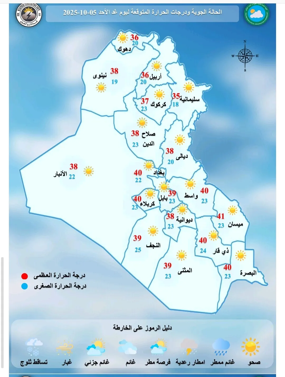 استقرار في الأجواء ودفء نهاراً.. مرتفع جوي يسيطر على طقس العراق