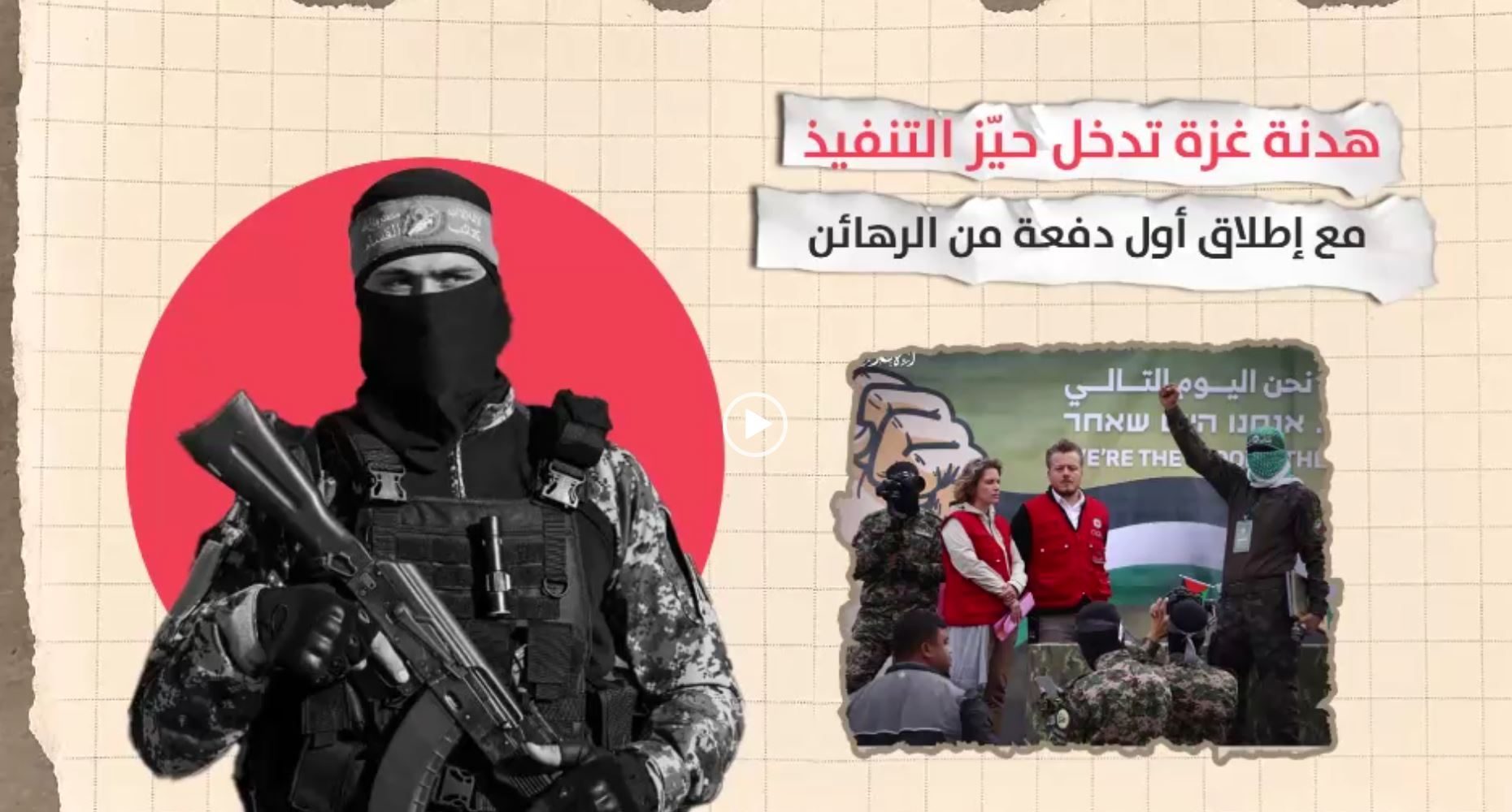 فيديو جرافيك|| هدنة غزة تدخل حيّز التنفيذ مع إطلاق أول دفعة من الرهائن