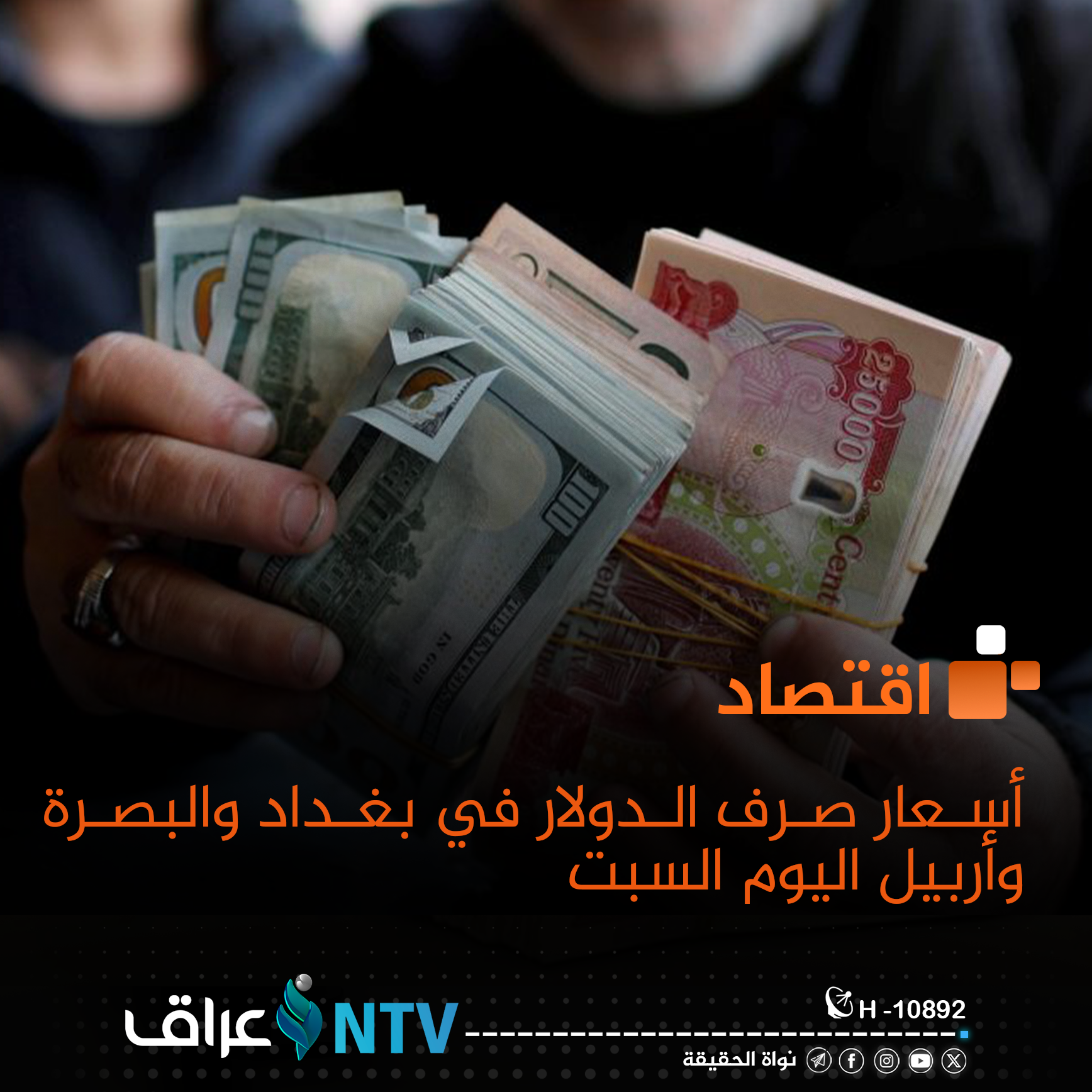 أسعار صرف الدولار في بغداد والبصرة وأربيل اليوم السبت